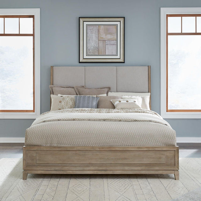 Liberty Furniture Brentwood - King Upholstered Bed - Sandstone