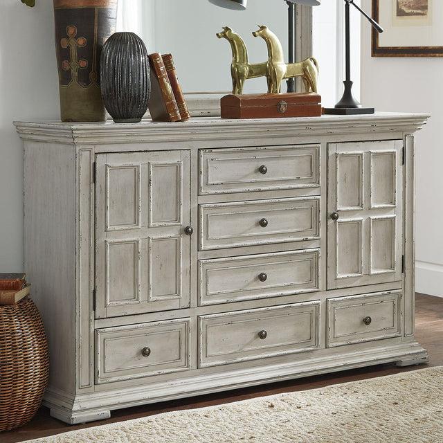 Liberty Furniture Big Valley - 2 Door 6 Drawer Dresser - Whitestone