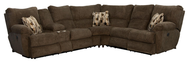 Catnapper Elliott - 2 Piece Power Reclining Sectional With Console - Chocolate