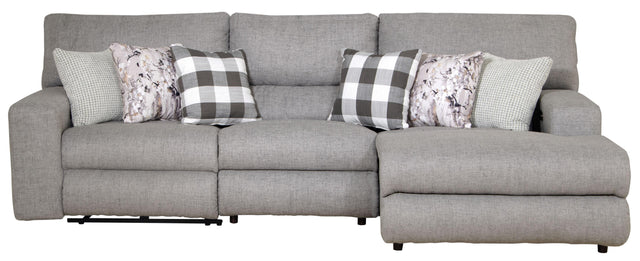 Catnapper Rockport - 3 Piece Power Reclining Sectional With 1 RSF Lay-Back Chaise, 1 Armless Chair And 1 Lay-Flat Recliner