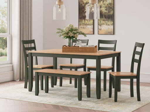Ashley Gesthaven Dining Room Table Set (6/CN) - Natural/Green