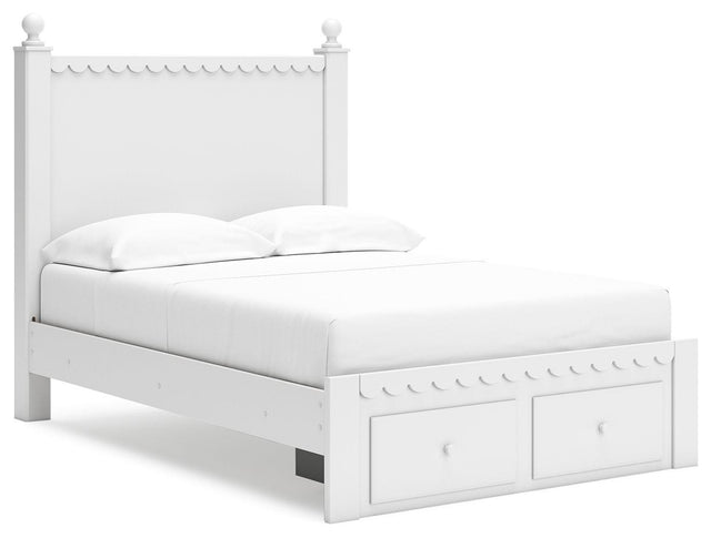 Ashley Mollviney - White - Full Panel Storage Bed