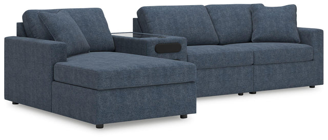 Ashley Modmax - Ink - 4-Piece Sectional With Laf Corner Chaise And Audio System Console