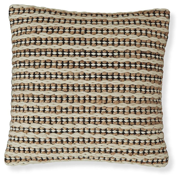 Ashley Nealington Pillow (4/CS) - Brown/Black/White