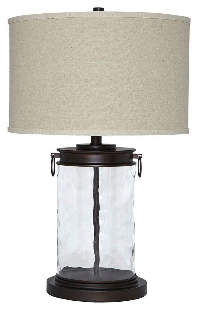 Ashley Tailynn Glass Table Lamp (1/CN) - Clear/Bronze Finish