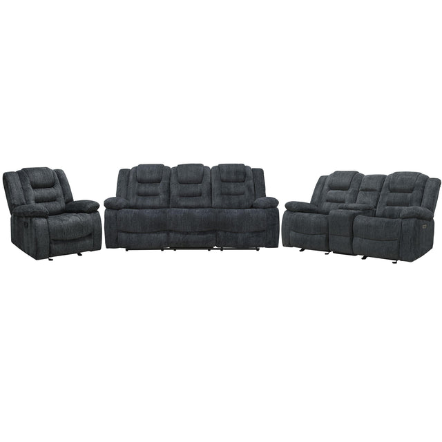 Parker House Bolton - Glider Reclining Sofa Loveseat And Recliner - Misty Storm