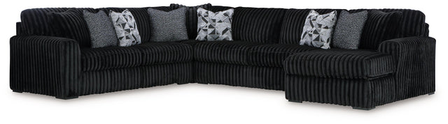 Ashley Midnight-madness - Onyx - 4-Piece Sectional With Raf Corner Chaise