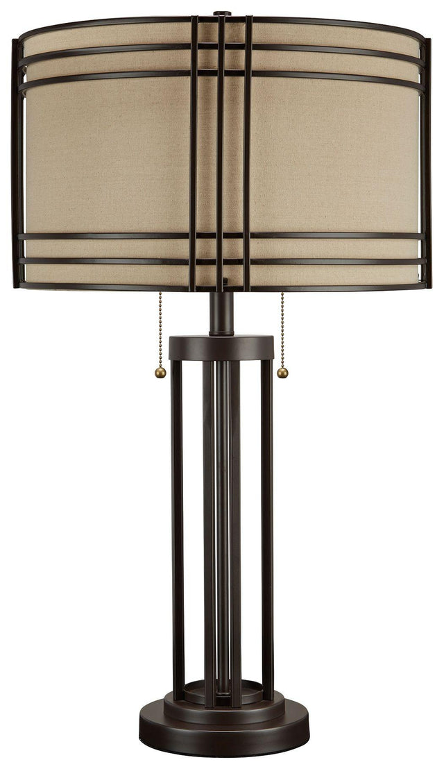 Ashley Hanswell Metal Table Lamp (1/CN) - Dark Brown