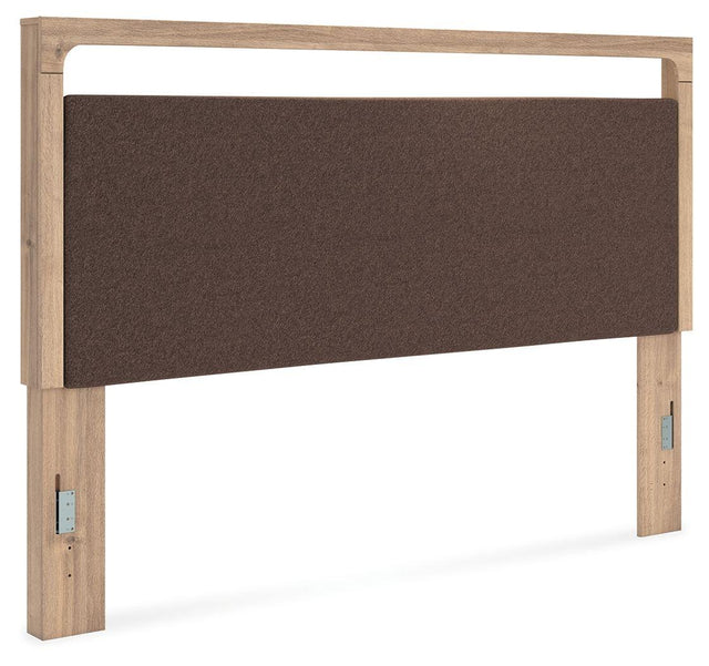 Ashley Kinlanni King UPH Panel Headboard - Tan/Brown
