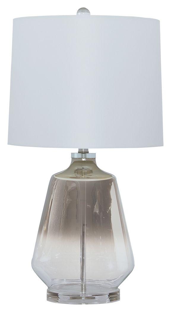 Ashley Jaslyn Glass Table Lamp (1/CN) - Silver Finish