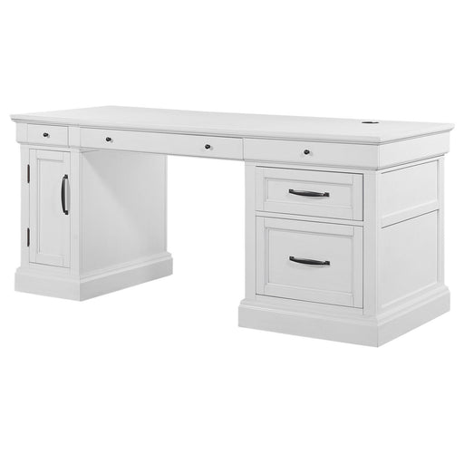 Parker House Shoreham - Pedestal Desk - Effortless White