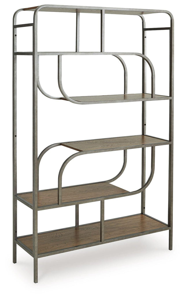 Ashley Jaddon Bookcase - Brown/Antique Silver