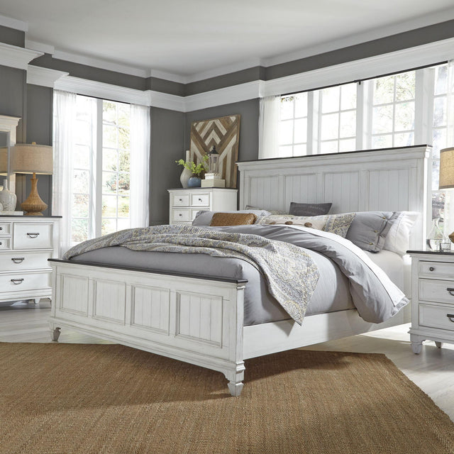 Liberty Furniture Allyson Park - 5 Piece Bedroom Set (King Panel Bed, Dresser & Mirror, Chest, Nightstand) - White