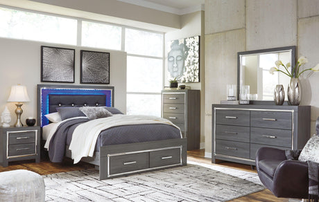 Ashley Lodanna - 5 Pc. - Dresser, Mirror, Queen Panel Bed - Gray