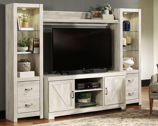 Ashley Bellaby - Whitewash - 4 Pc. - Entertainment Center - 63" TV Stand