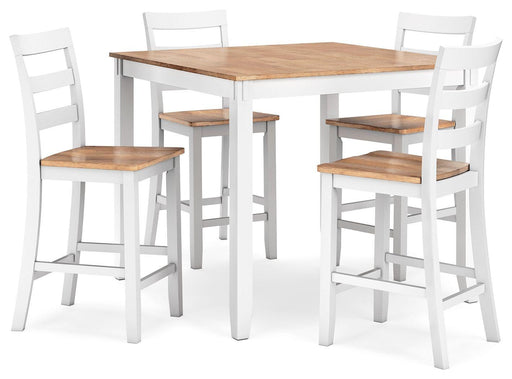 Ashley Gesthaven DRM Counter Table Set (5/CN) - Natural/White