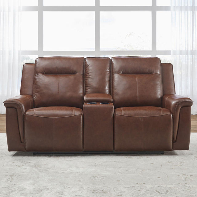 Liberty Furniture Avery - Loveseat with Console P2 - Cognac