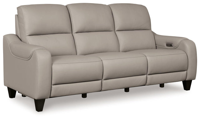 Ashley Mercomatic PWR REC Sofa with ADJ Headrest - Gray