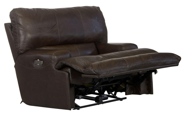 Catnapper Wembley - Italian Leather Match Power Lay Flat Recliner with Power Adjustable Headrest & Lumbar - Chocolate