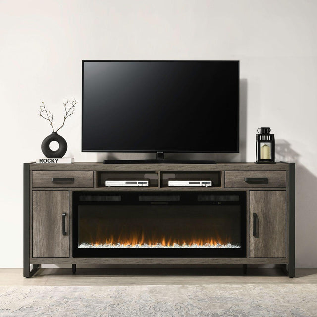 Liberty Furniture Fireplace TV Consoles - 686 78" Console With Fire FTS - Brown