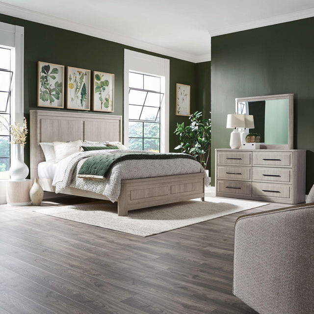 Liberty Furniture Modern Play - 3 Piece Bedroom Set (Queen Panel Bed, Dresser & Mirror) - White