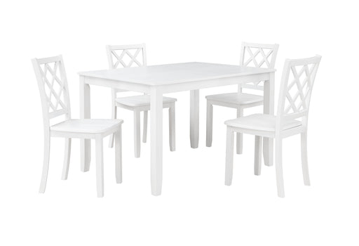 New Classic Furniture Trellis - 5 Piece Dining Set (Table & 4 Chairs) - White