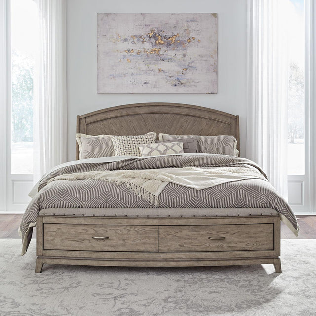 Liberty Furniture Avalon - Queen Panel Storage Bed - Burnished Beige