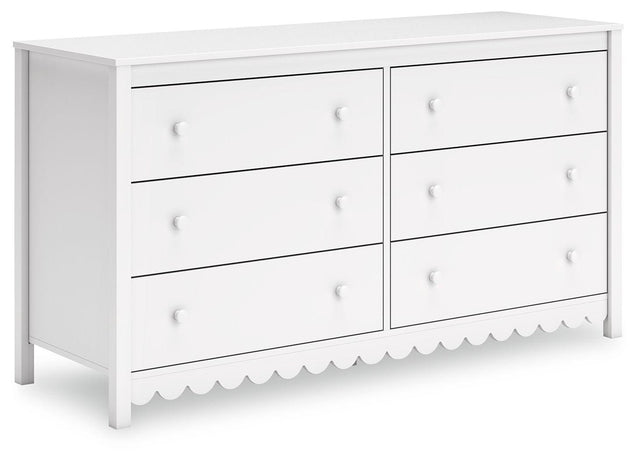 Ashley Hallityn Six Drawer Dresser - White