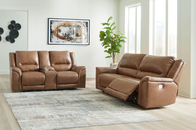 Ashley Trasimeno - Caramel - 2 Pc. - Power Reclining Sofa, Power Reclining Loveseat