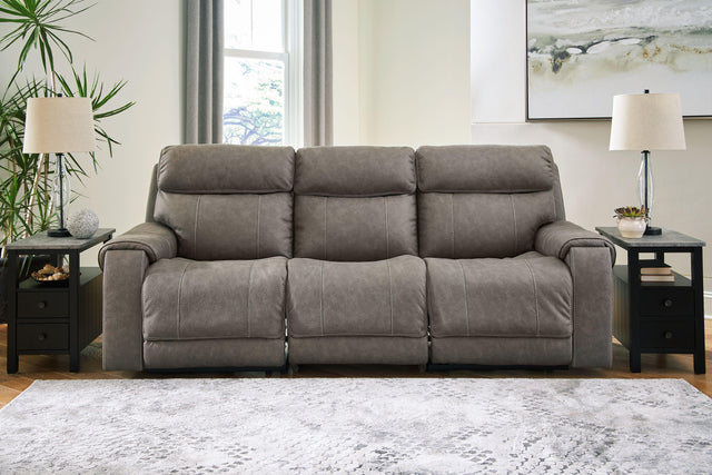 Ashley Starbot - Fossil - Power Reclining Sofa 3 Pc Sectional