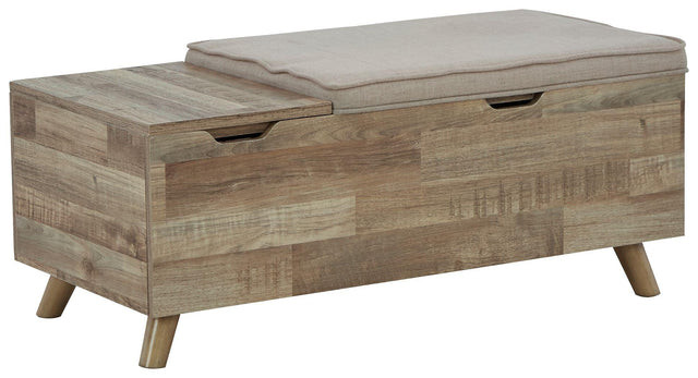 Ashley Gerdanet Storage Bench - Beige/Brown