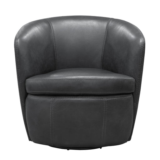 Parker House Barolo - 100% Italian Leather Swivel Club Chair (Set of 2) - Vintage Slate