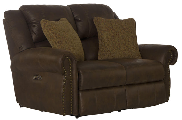 Catnapper Pickett - Power Reclining Loveseat with Power Adjustable Headrest - Walnut