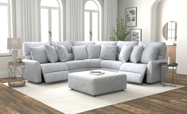 Catnapper Majesty - 3 Piece Deep Seating Power Reclining Sectional With 1 Castered Cocktail Ottoman - Shark