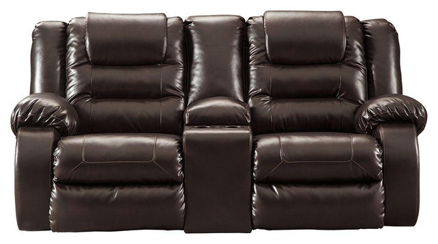 Ashley Vacherie DBL Rec Loveseat w/Console - Chocolate