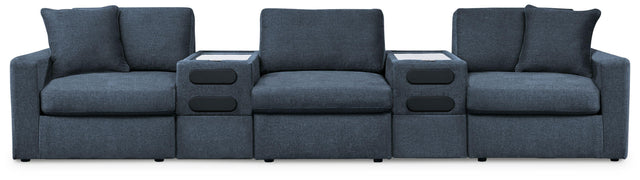 Ashley Modmax - Ink - 5-Piece Sectional With 2 Audio System Consoles