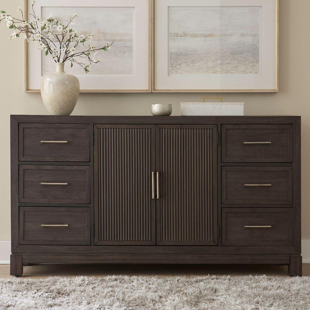 Liberty Furniture Modern Edge - 2 Door 6 Drawer Dresser - Brown
