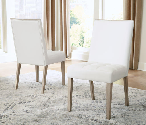 Ashley Wendora Dining UPH Side Chair (2/CN) - Bisque/White