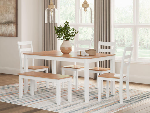 Ashley Gesthaven Dining Room Table Set (6/CN) - Natural/White