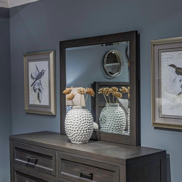 Liberty Furniture Caruso Heights - Landscape Mirror - Aged Whiskey