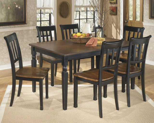 Ashley Owingsville - Dark Brown - 7 Pc. - Dining Room Table, 6 Side Chairs