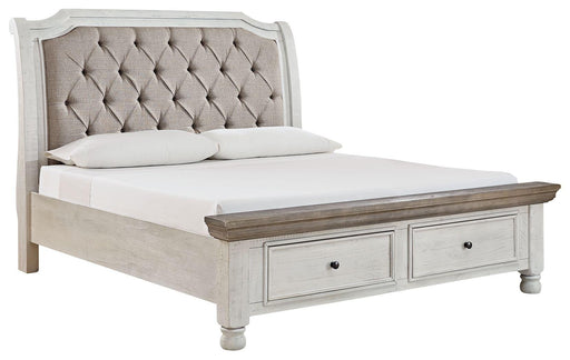 Ashley Harrastone - Gray - California King Panel Bed - 8 Pc. - Dresser, Mirror, Chest, Cal King Bed, 2 Nightstands