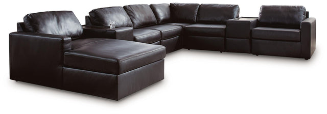 Ashley ModMax II - 8-Piece Sectional With LAF Corner Chaise And Storage Consoles - Black