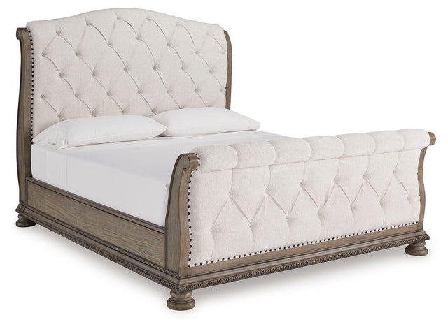 Ashley Ardenfield - Light Brown - King Upholstered Sleigh Bed