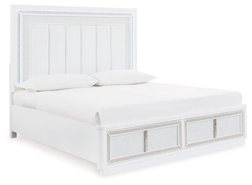 Ashley Chalanna - White - California King Upholstered Storage Bed