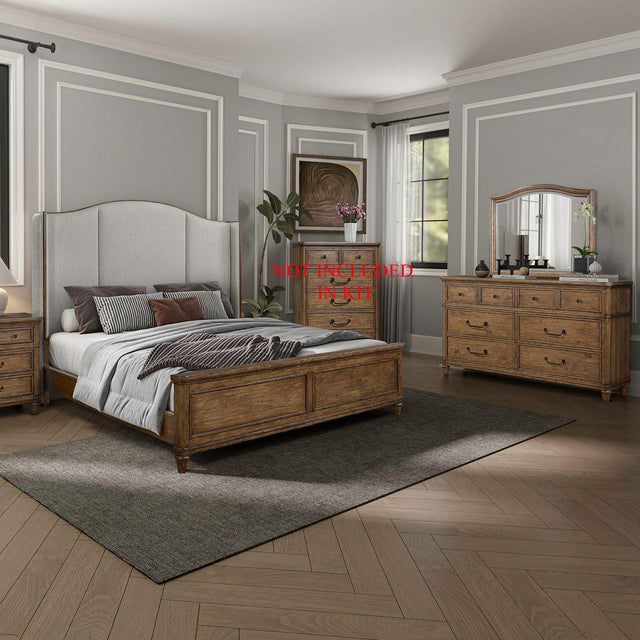 Liberty Furniture Harrison Heights - 3 Piece Bedroom Set (King Shelter Bed, Dresser & Mirror) - Sienna