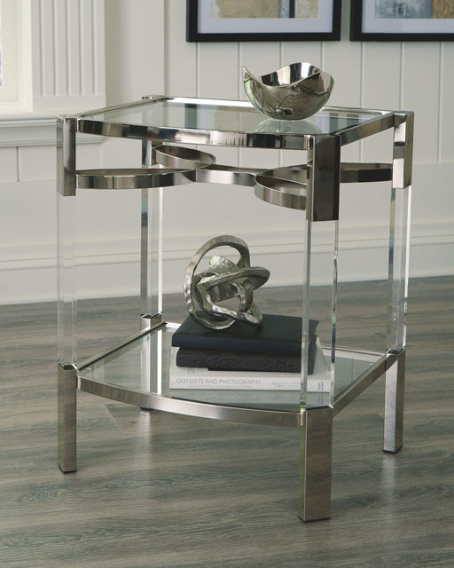 Ashley Chaseton Accent Table - Clear/Silver Finish