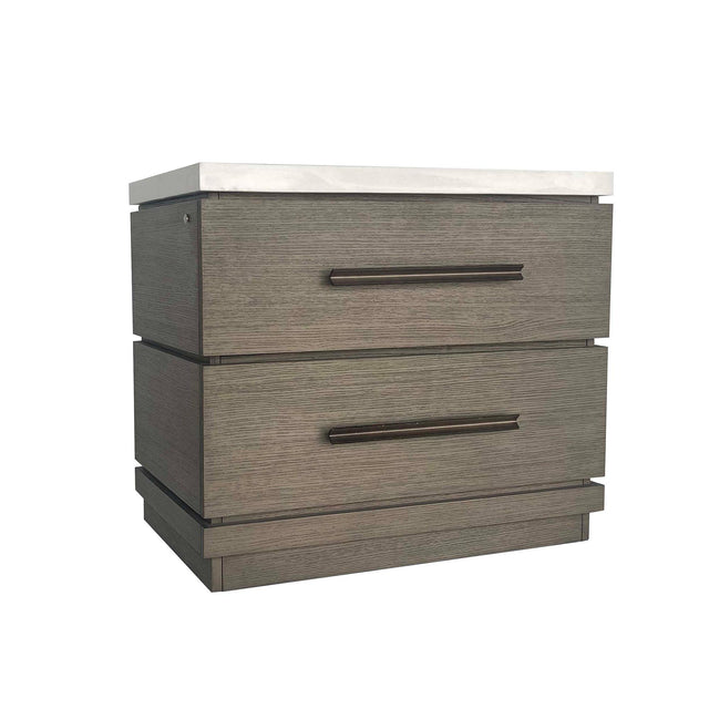 Parker House Pure Modern Bedroom - 2 Drawer Nightstand - Moonstone