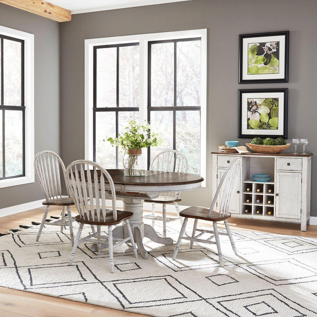 Liberty Furniture Carolina Crossing - 5 Piece Gathering Table Set - White