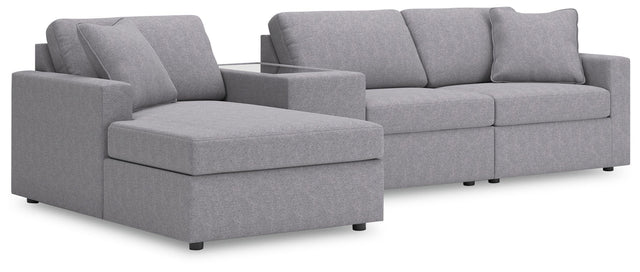 Ashley Modmax - Granite - 4-Piece Sectional With Laf Corner Chaise And Storage Console